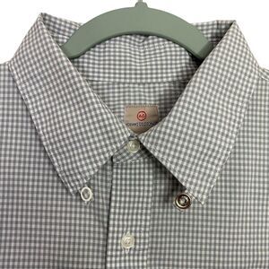AG Adriano Goldshmied Shirt Mens M Gray Gingham Plaid Long Sleeve Button Up